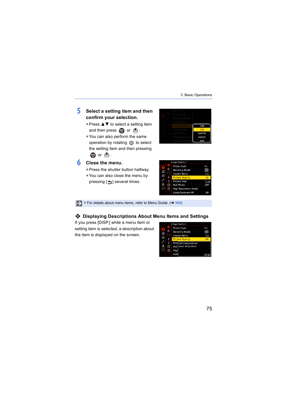 Panasonic Lumix S5 Mirrorless Camera User Manual | Page 75 / 570