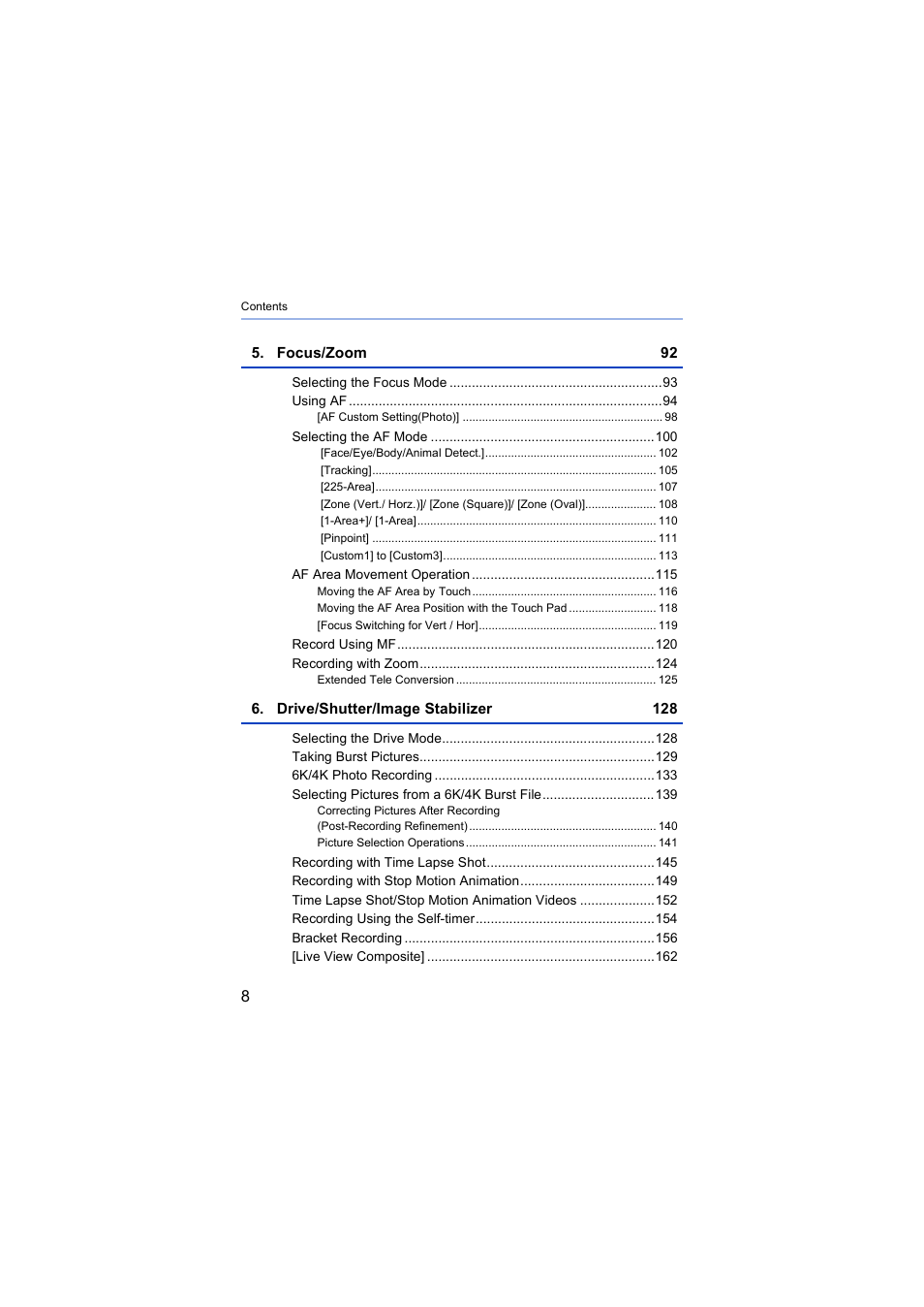 Panasonic Lumix S5 Mirrorless Camera User Manual | Page 8 / 570