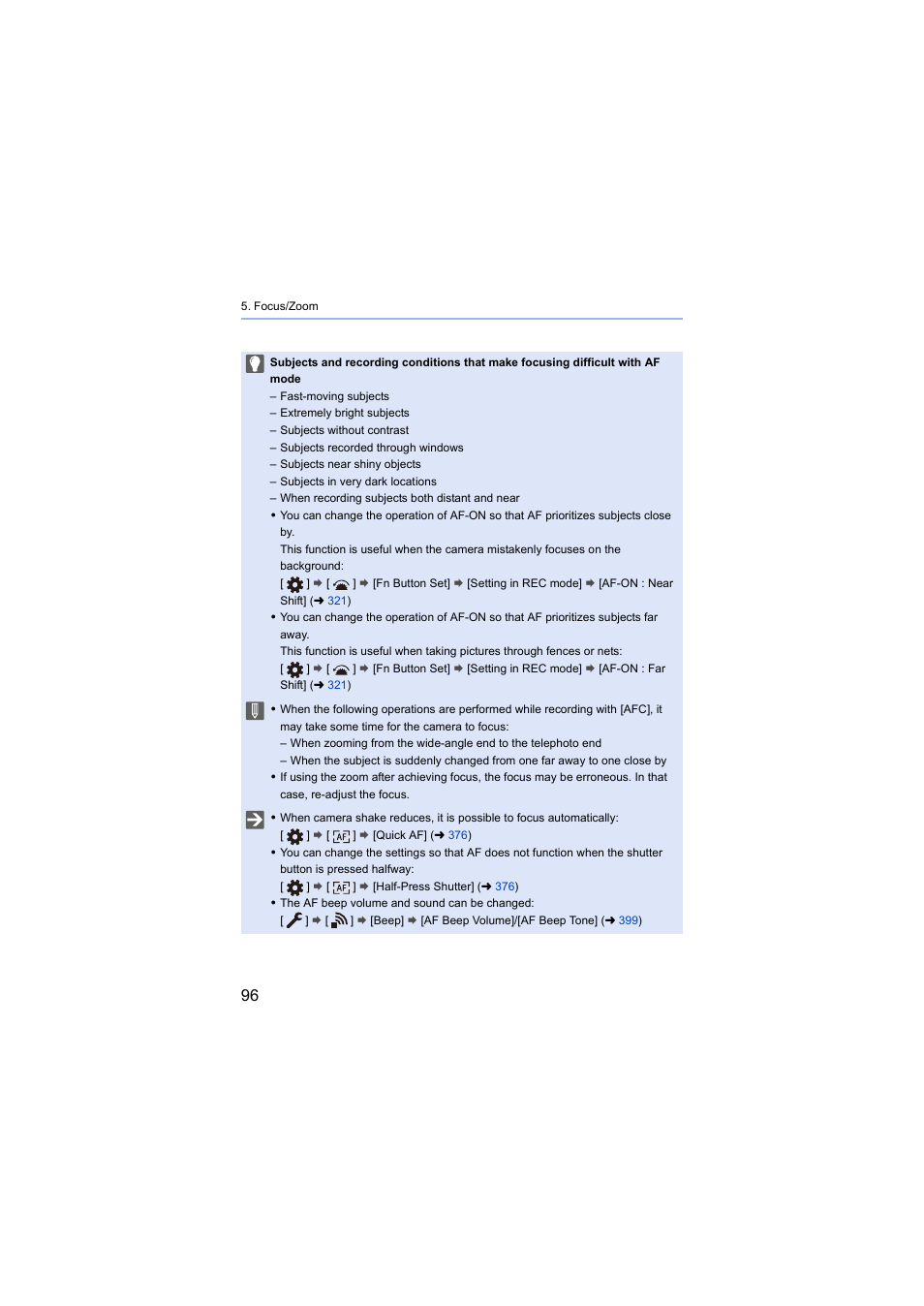 Panasonic Lumix S5 Mirrorless Camera User Manual | Page 96 / 570