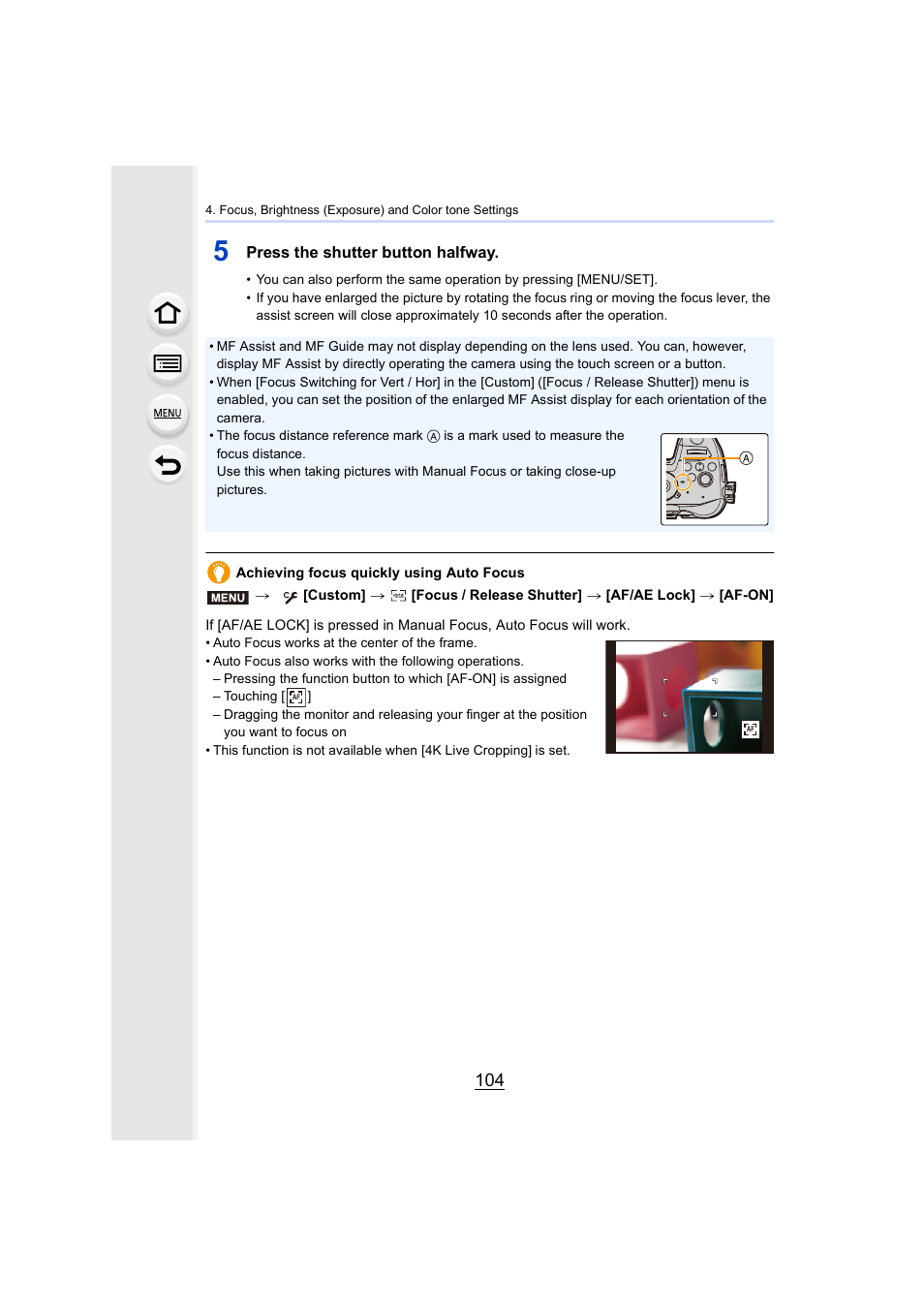 P104) | Panasonic Lumix GH5S Mirrorless Camera User Manual | Page 104 / 372