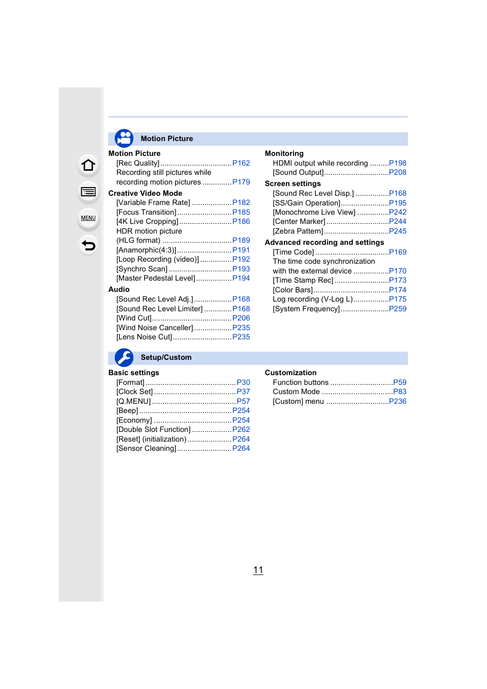 Panasonic Lumix GH5S Mirrorless Camera User Manual | Page 11 / 372