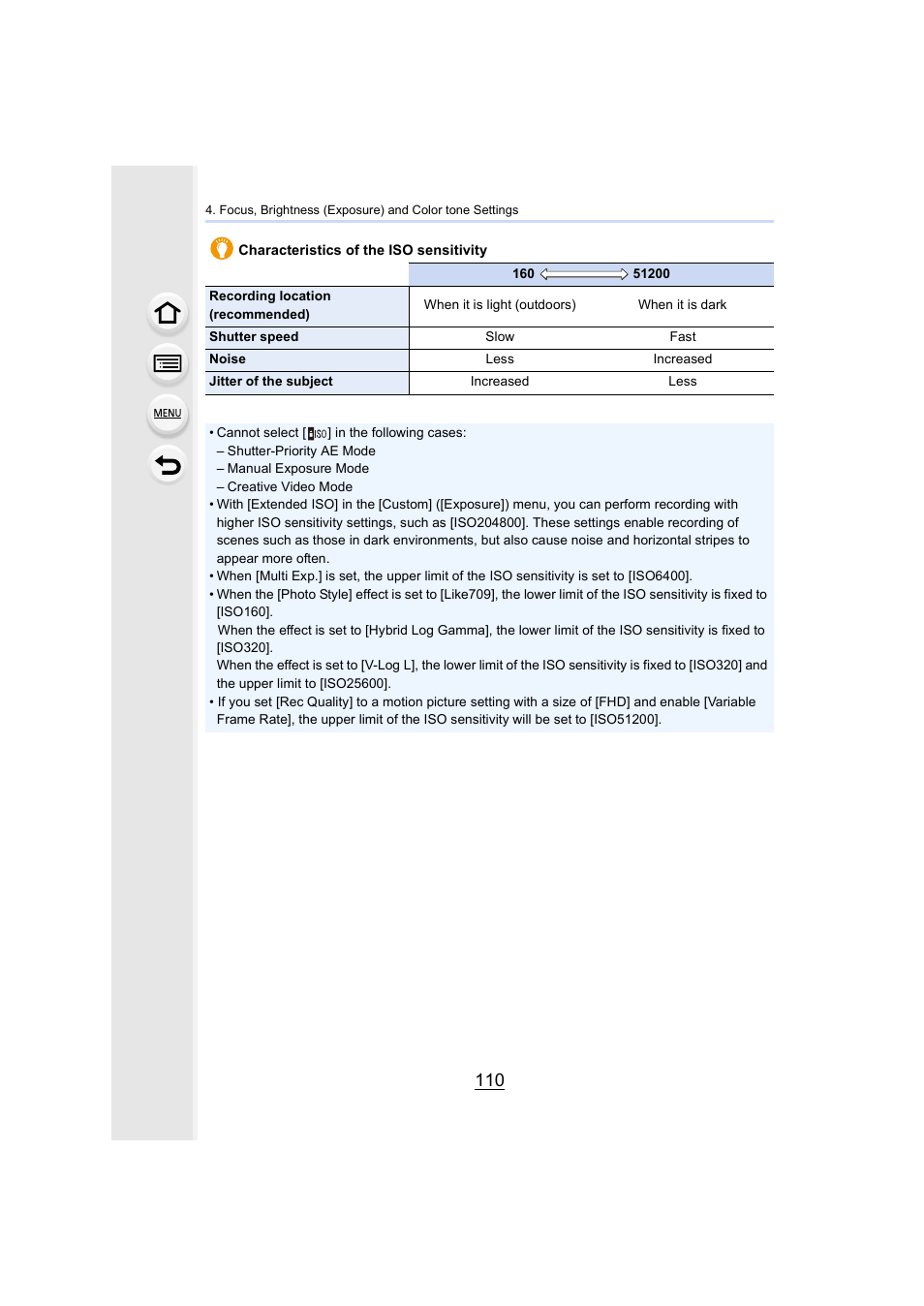 Panasonic Lumix GH5S Mirrorless Camera User Manual | Page 110 / 372