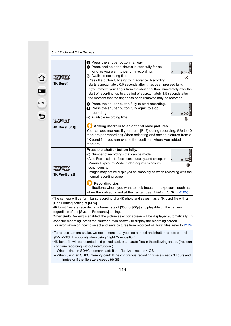 Panasonic Lumix GH5S Mirrorless Camera User Manual | Page 119 / 372