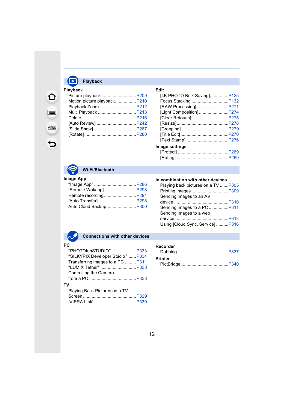 Panasonic Lumix GH5S Mirrorless Camera User Manual | Page 12 / 372