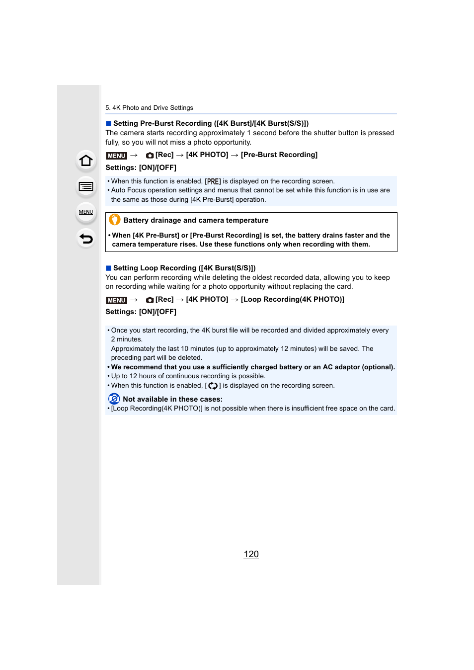 Panasonic Lumix GH5S Mirrorless Camera User Manual | Page 120 / 372