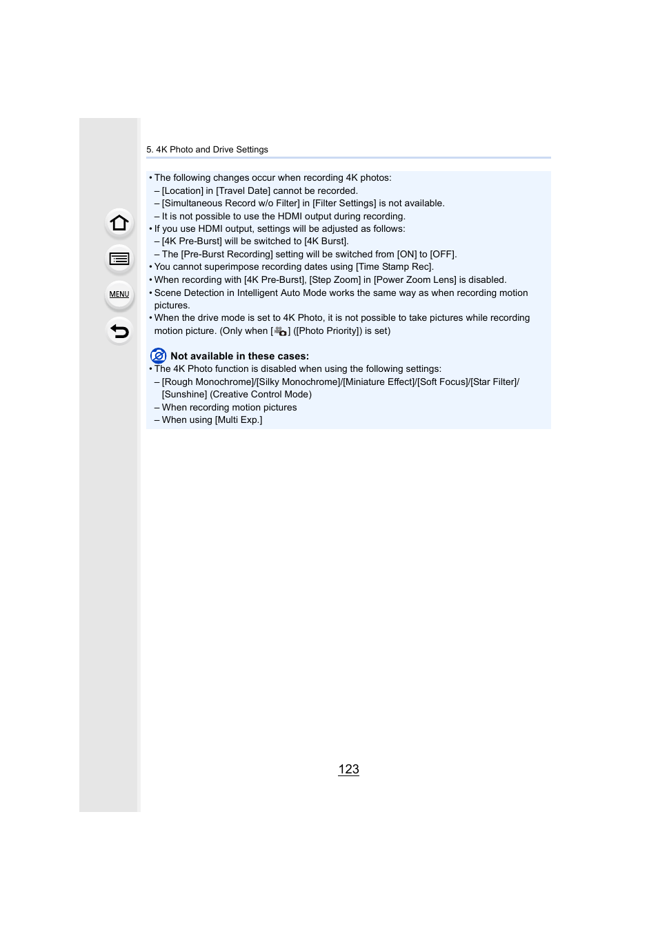 Panasonic Lumix GH5S Mirrorless Camera User Manual | Page 123 / 372