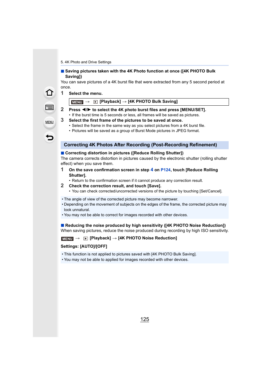 P125 | Panasonic Lumix GH5S Mirrorless Camera User Manual | Page 125 / 372
