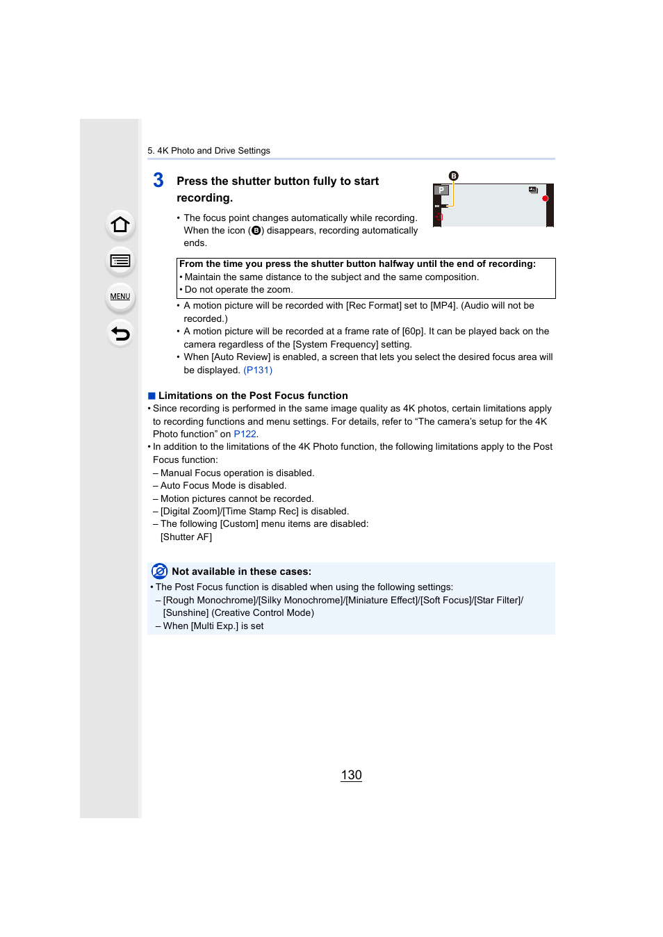 Panasonic Lumix GH5S Mirrorless Camera User Manual | Page 130 / 372