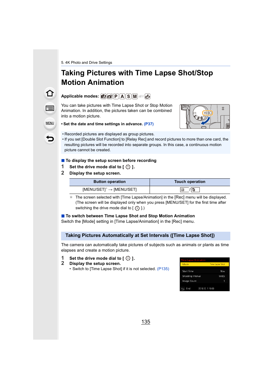 P135 | Panasonic Lumix GH5S Mirrorless Camera User Manual | Page 135 / 372