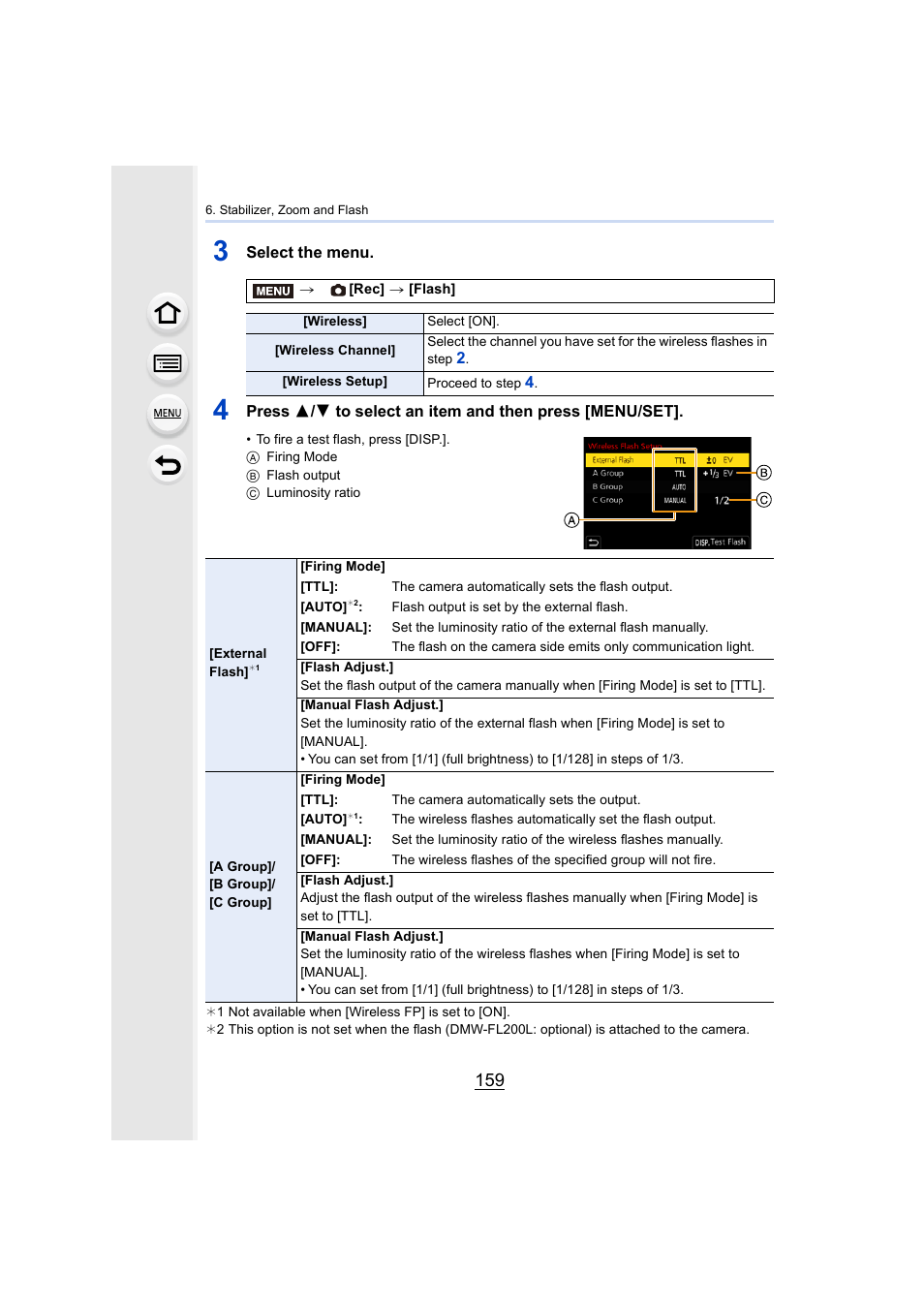 Select the menu | Panasonic Lumix GH5S Mirrorless Camera User Manual | Page 159 / 372