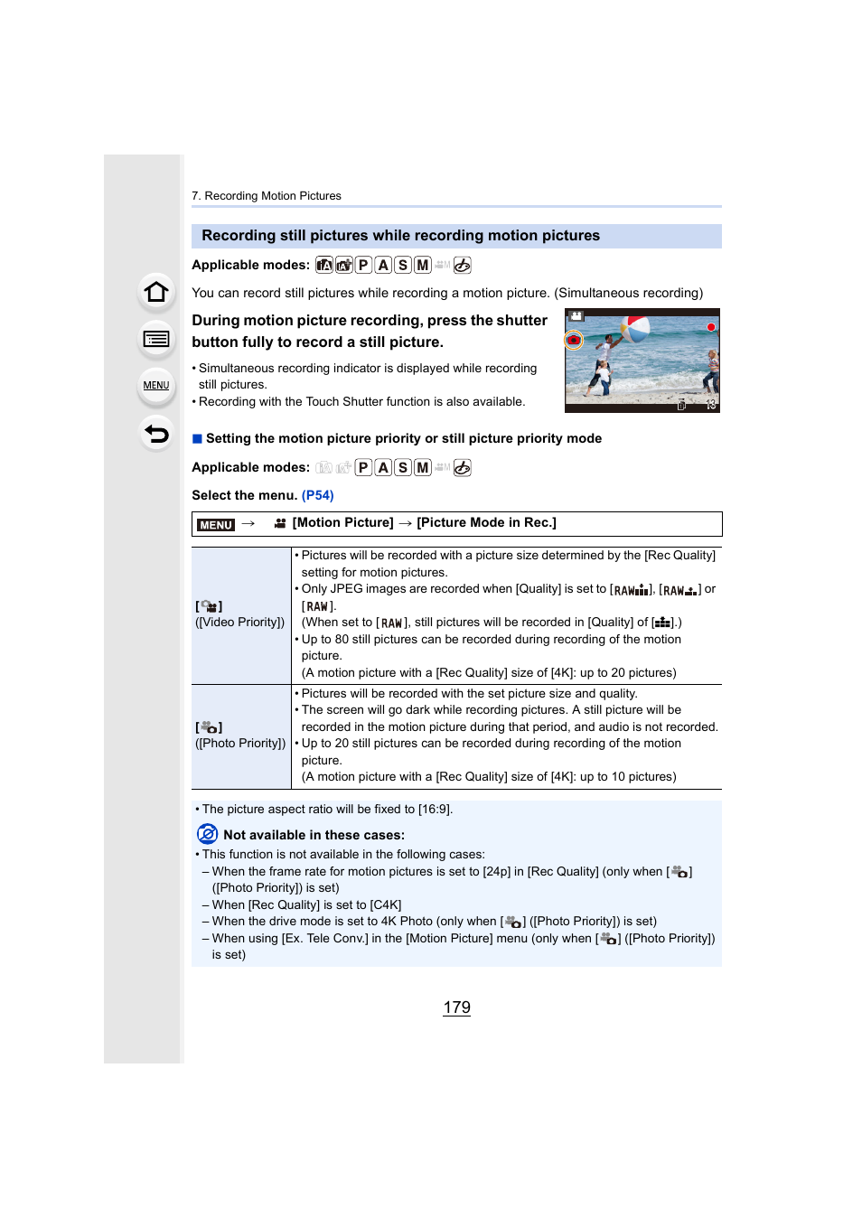 P179 | Panasonic Lumix GH5S Mirrorless Camera User Manual | Page 179 / 372