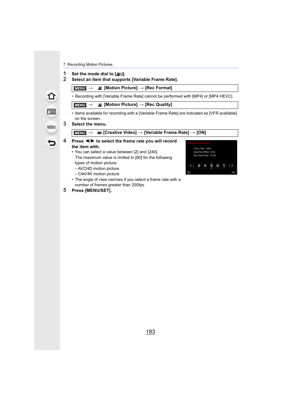 Panasonic Lumix GH5S Mirrorless Camera User Manual | Page 183 / 372