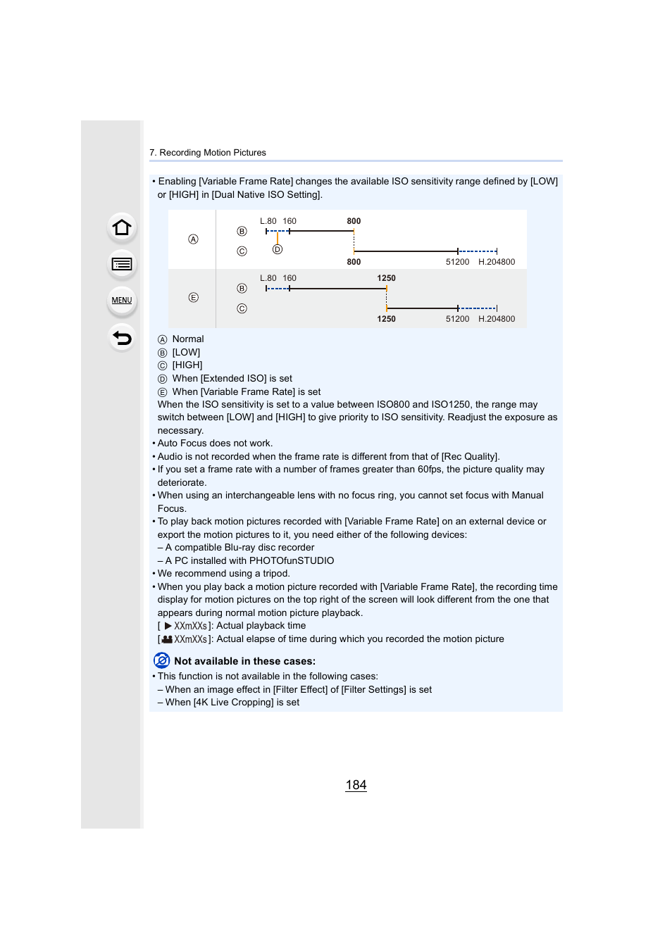 Panasonic Lumix GH5S Mirrorless Camera User Manual | Page 184 / 372