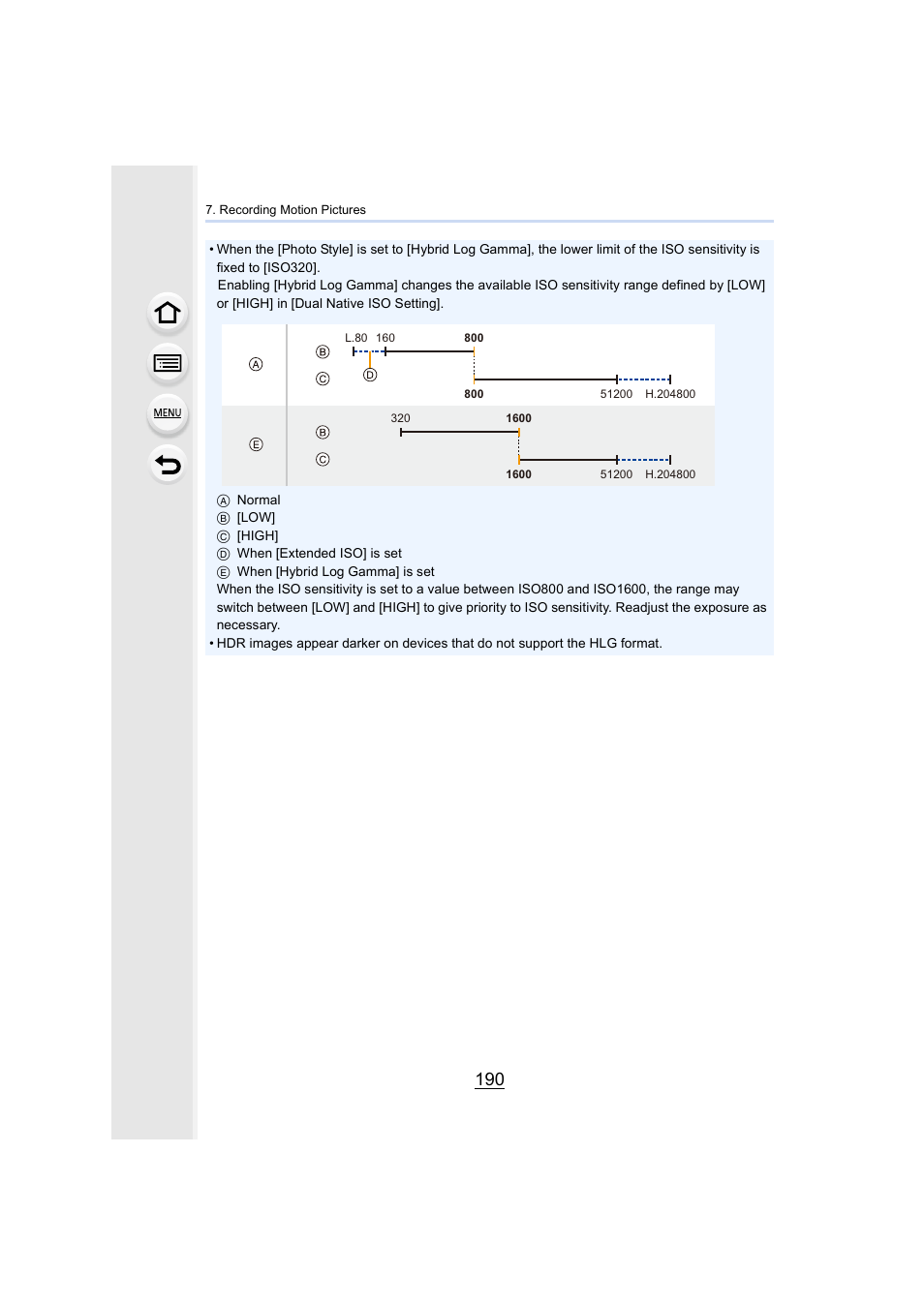 Panasonic Lumix GH5S Mirrorless Camera User Manual | Page 190 / 372