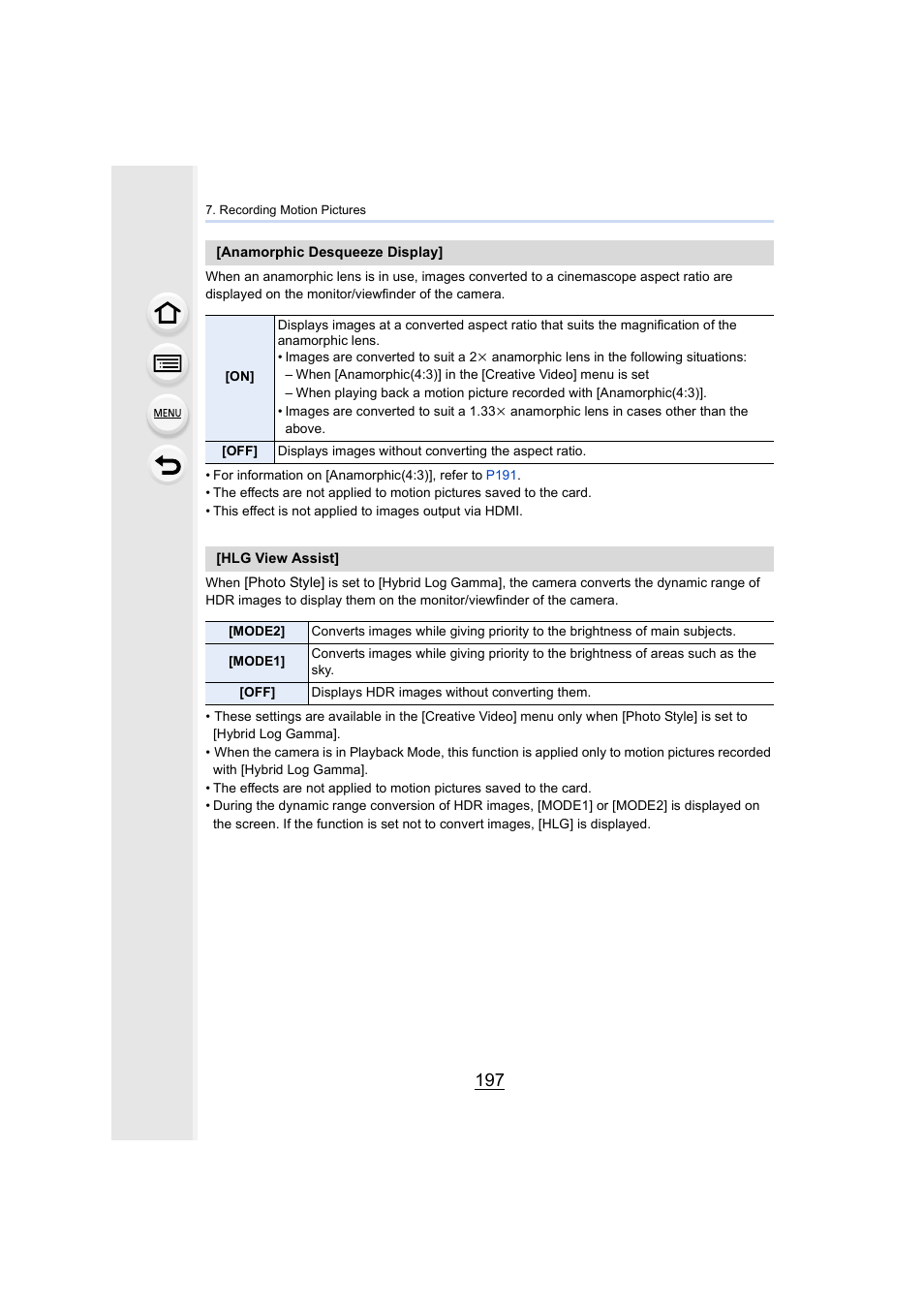 Panasonic Lumix GH5S Mirrorless Camera User Manual | Page 197 / 372