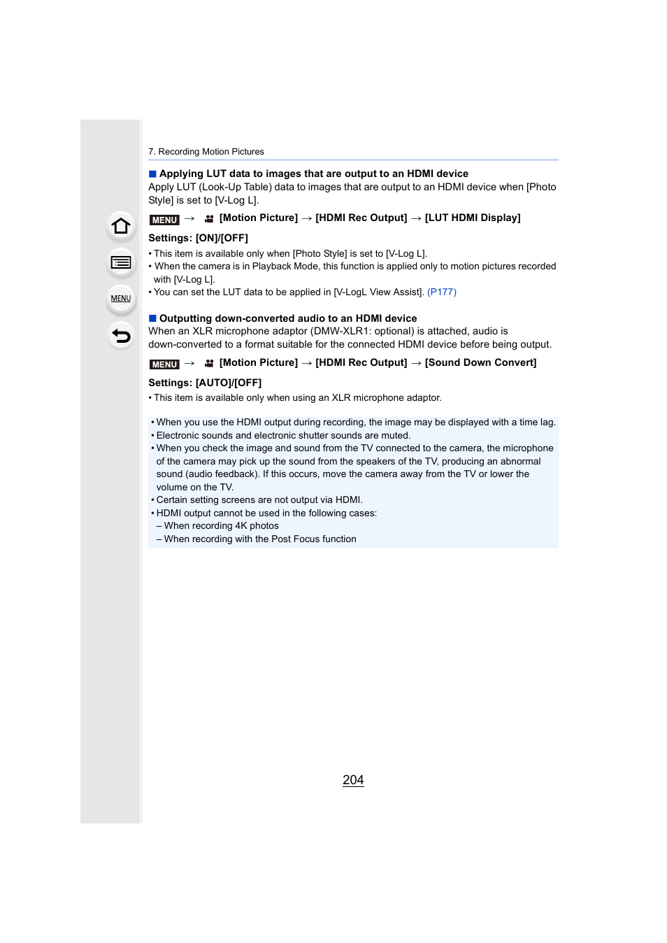 Panasonic Lumix GH5S Mirrorless Camera User Manual | Page 204 / 372