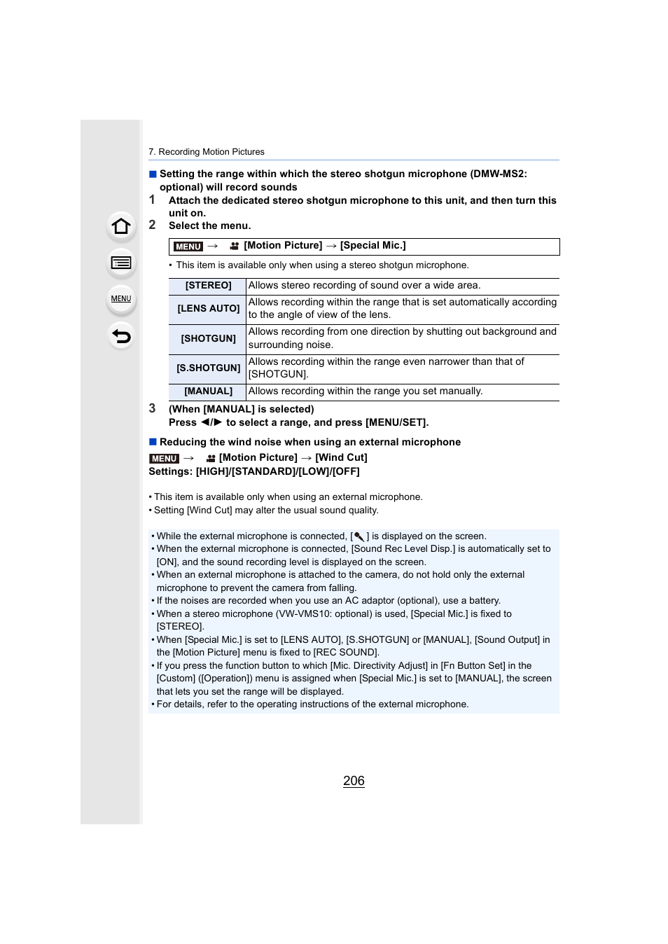 P206 | Panasonic Lumix GH5S Mirrorless Camera User Manual | Page 206 / 372