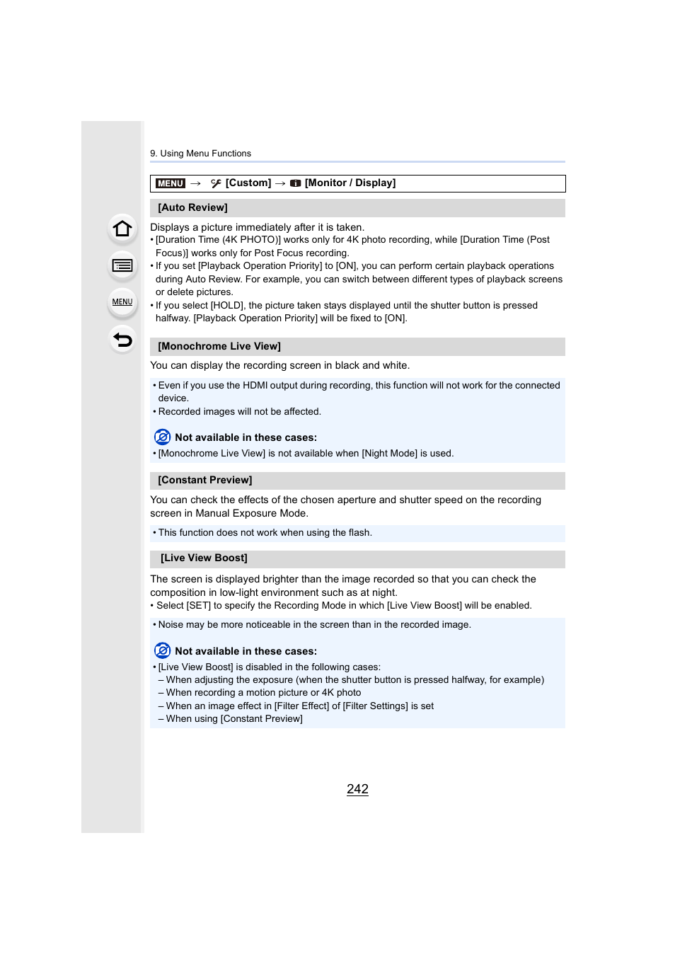 P242, P242) | Panasonic Lumix GH5S Mirrorless Camera User Manual | Page 242 / 372