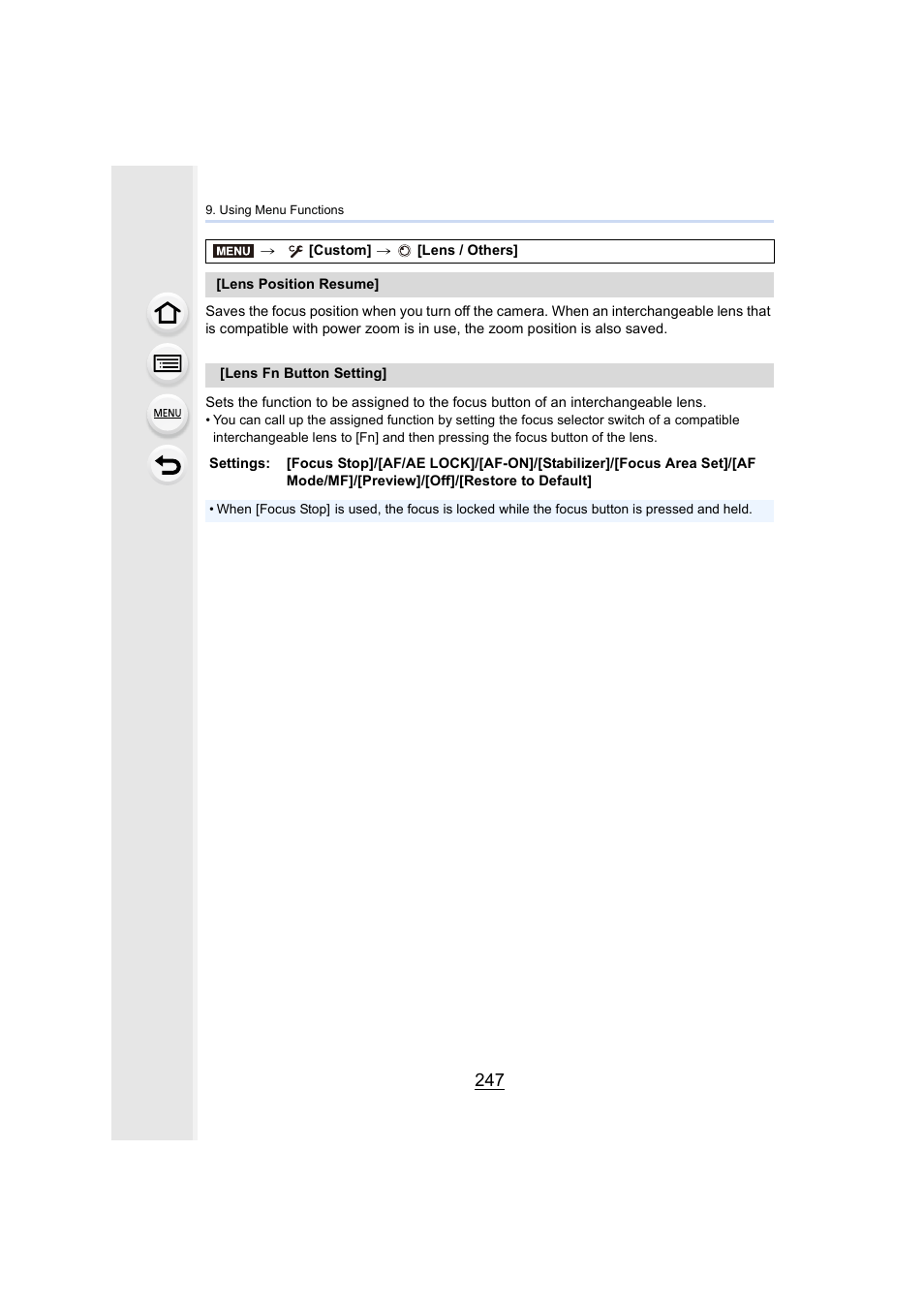 P247) | Panasonic Lumix GH5S Mirrorless Camera User Manual | Page 247 / 372