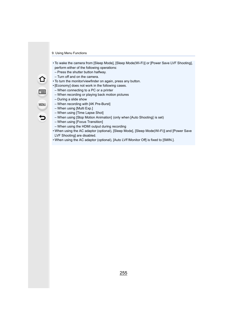 Panasonic Lumix GH5S Mirrorless Camera User Manual | Page 255 / 372