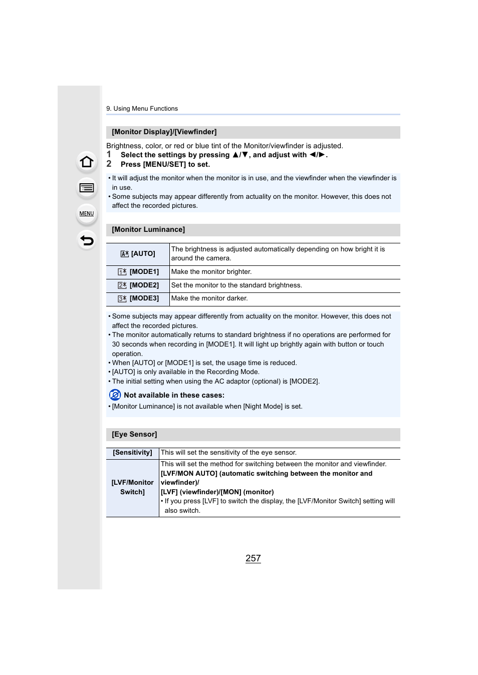 P257) | Panasonic Lumix GH5S Mirrorless Camera User Manual | Page 257 / 372