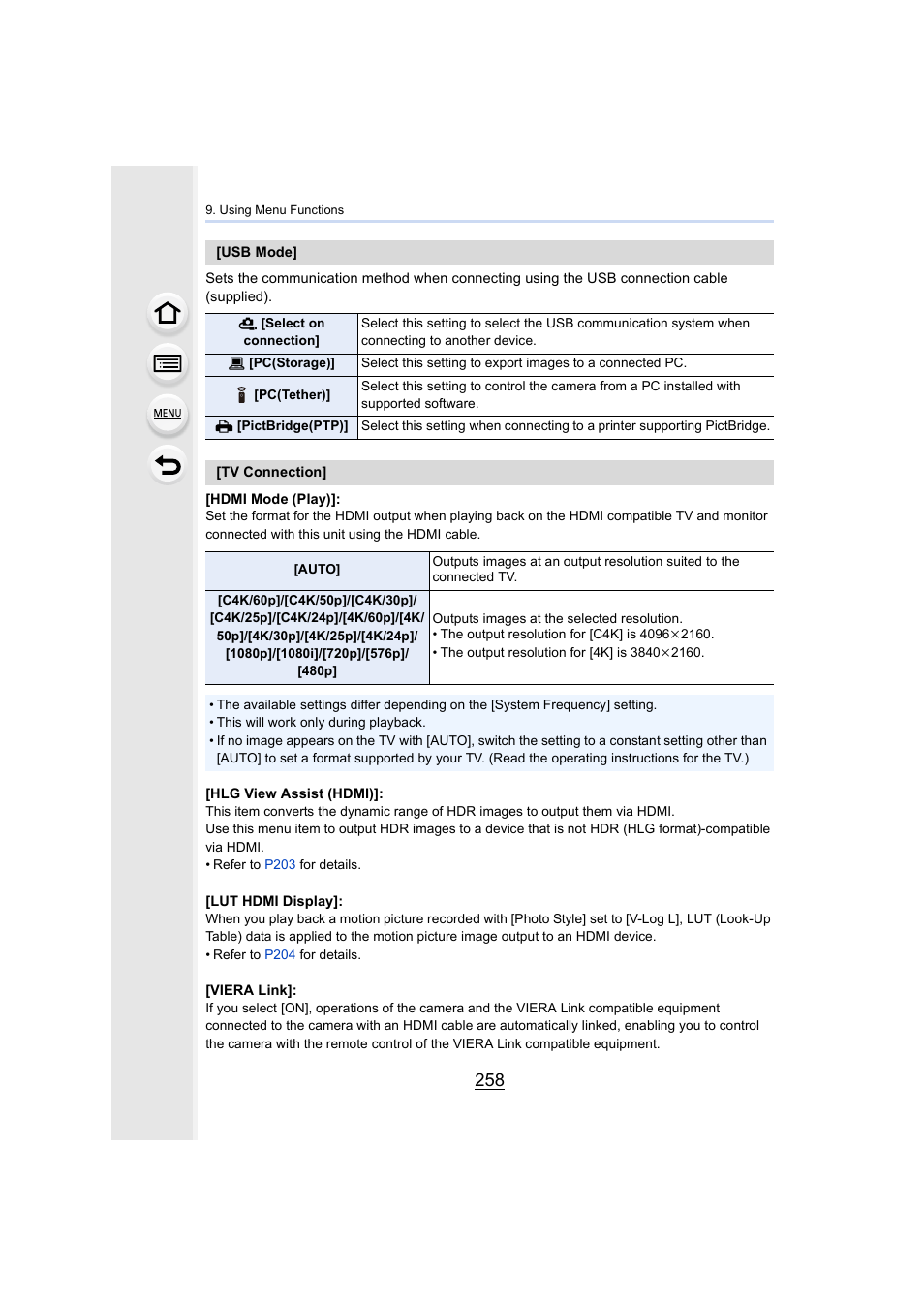 P258) | Panasonic Lumix GH5S Mirrorless Camera User Manual | Page 258 / 372