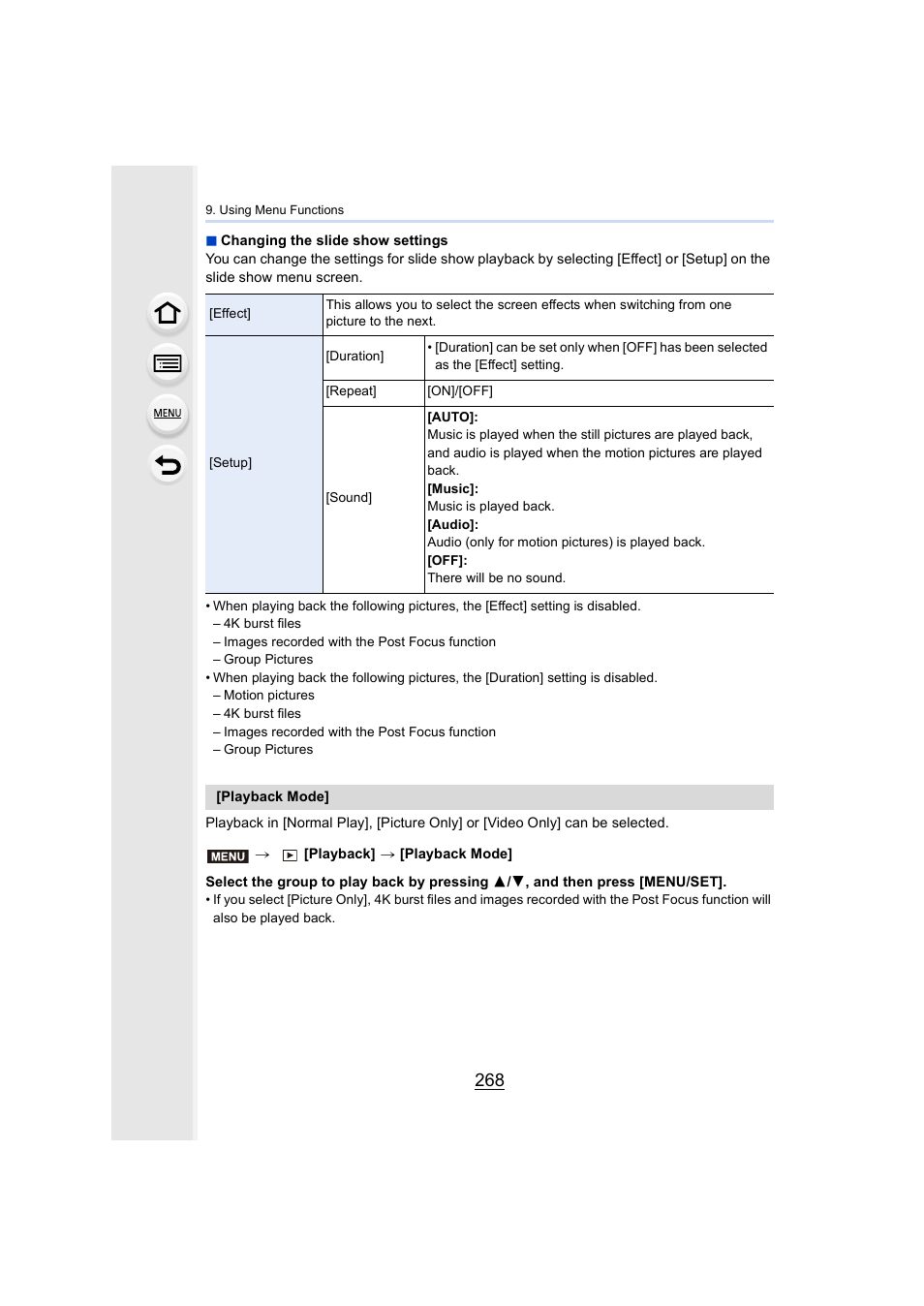 P268) | Panasonic Lumix GH5S Mirrorless Camera User Manual | Page 268 / 372