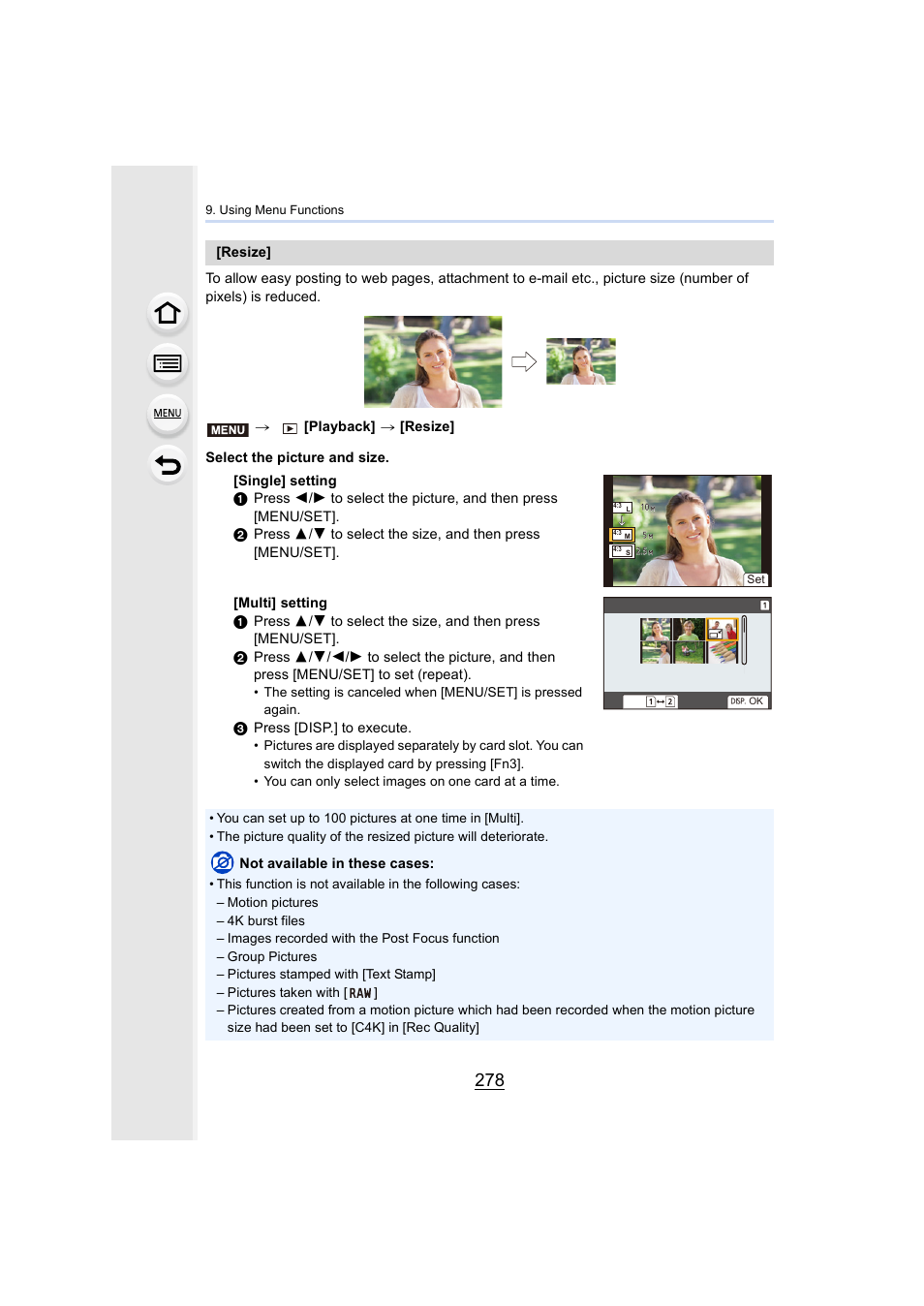 P278, P278) | Panasonic Lumix GH5S Mirrorless Camera User Manual | Page 278 / 372