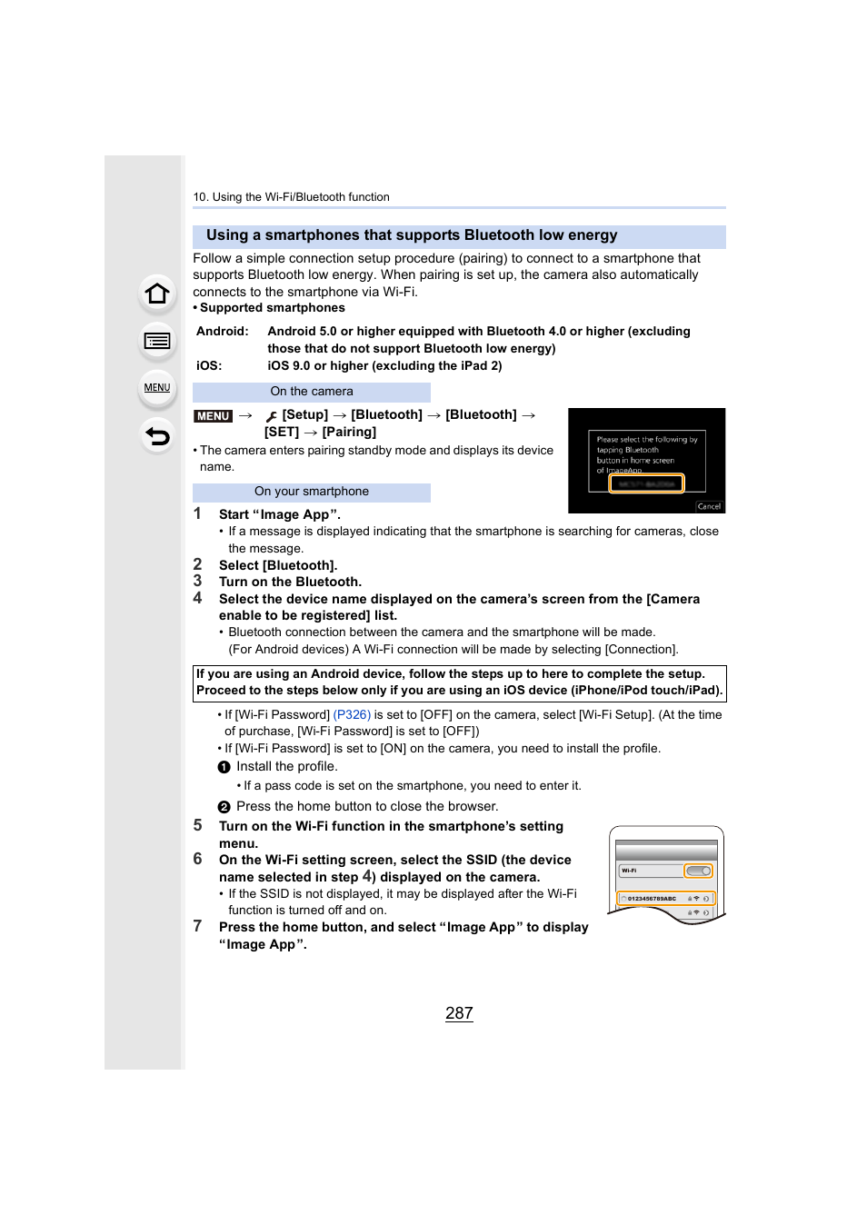 P287, P287) | Panasonic Lumix GH5S Mirrorless Camera User Manual | Page 287 / 372