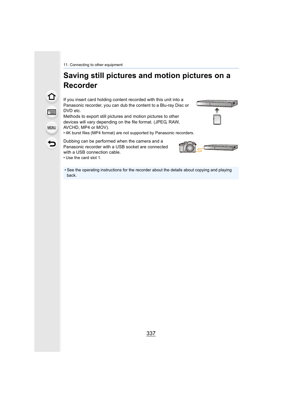 P337 | Panasonic Lumix GH5S Mirrorless Camera User Manual | Page 337 / 372