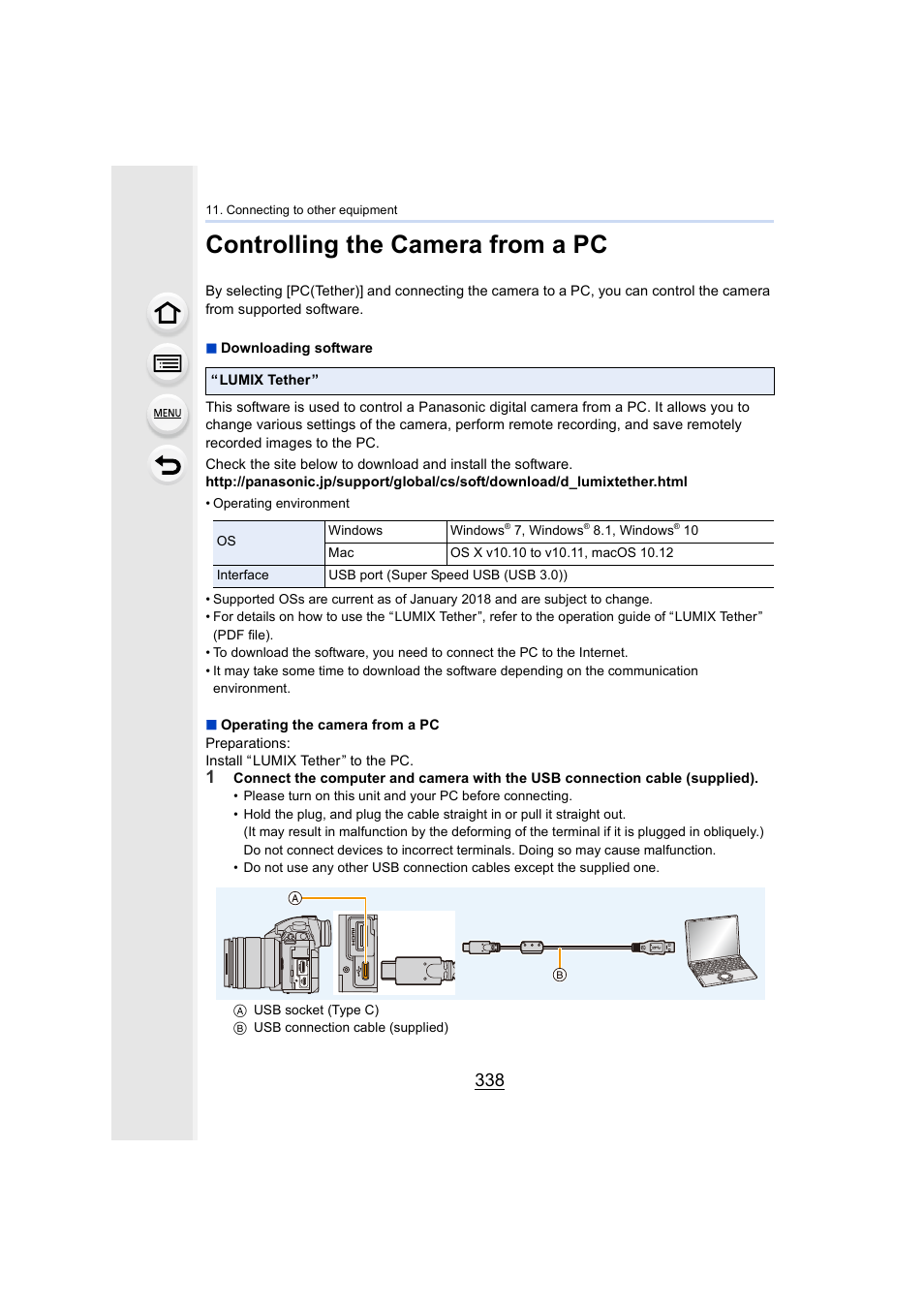 Controlling the camera from a pc, P338 | Panasonic Lumix GH5S Mirrorless Camera User Manual | Page 338 / 372