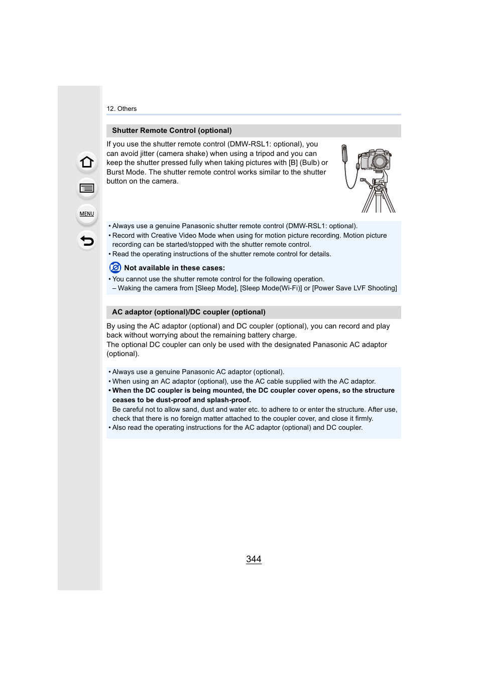 Mote] socket, P344) | Panasonic Lumix GH5S Mirrorless Camera User Manual | Page 344 / 372