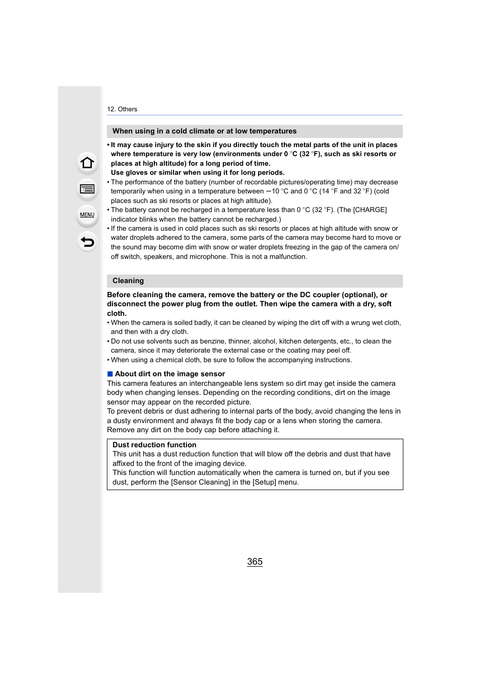 P365, P365) | Panasonic Lumix GH5S Mirrorless Camera User Manual | Page 365 / 372