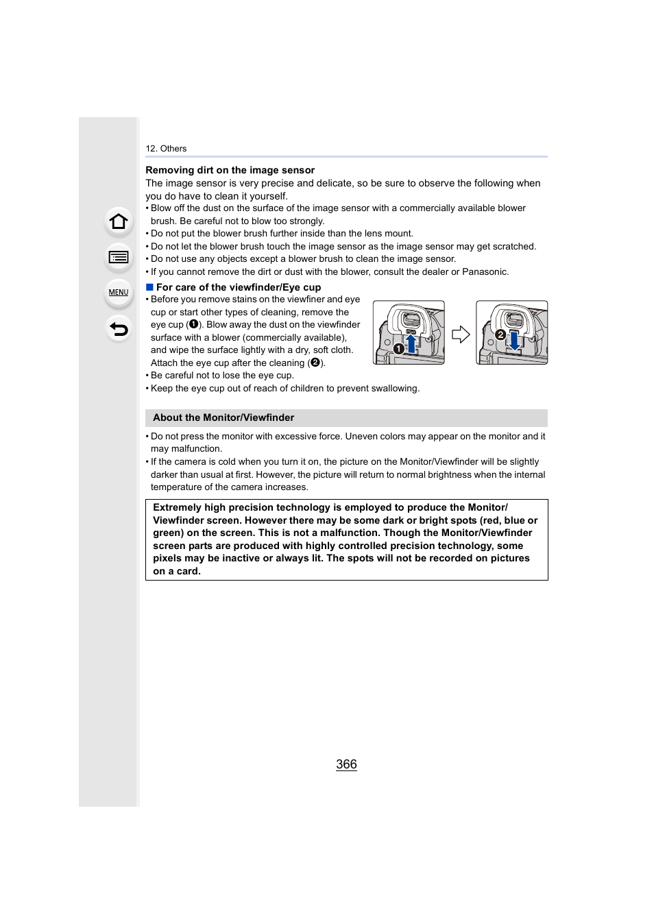 E cup, P366) | Panasonic Lumix GH5S Mirrorless Camera User Manual | Page 366 / 372