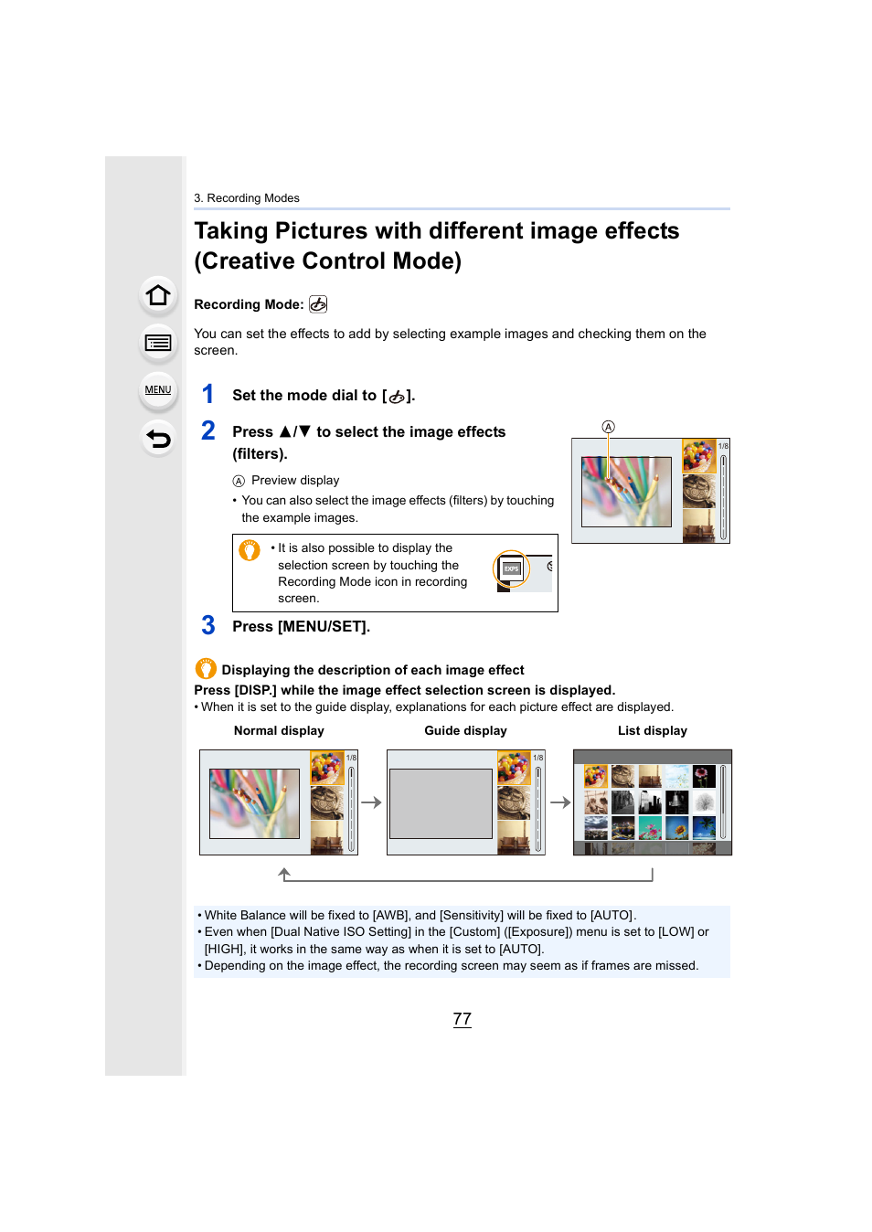 P77) | Panasonic Lumix GH5S Mirrorless Camera User Manual | Page 77 / 372