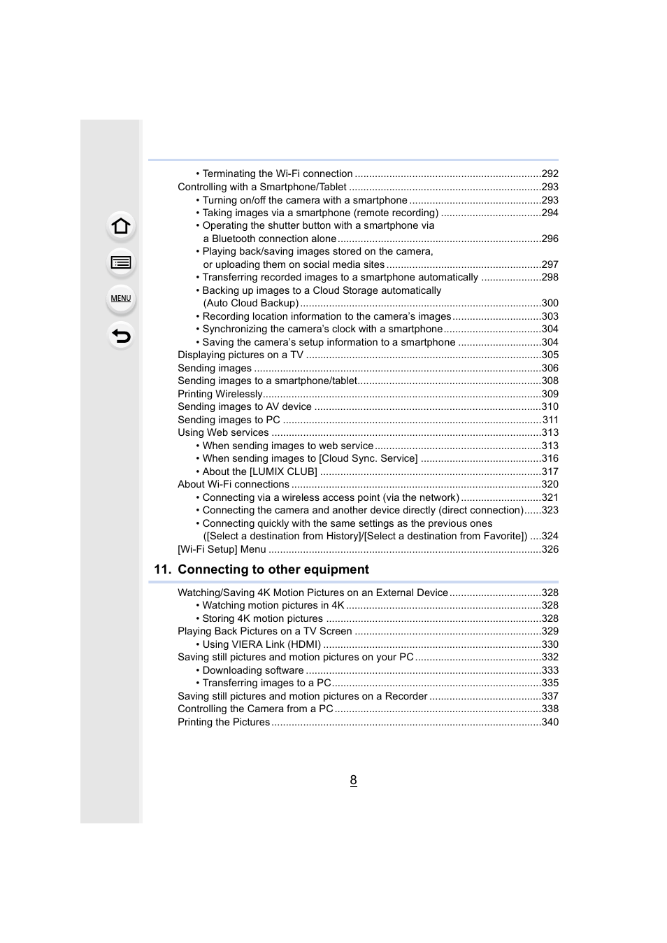 Connecting to other equipment | Panasonic Lumix GH5S Mirrorless Camera User Manual | Page 8 / 372