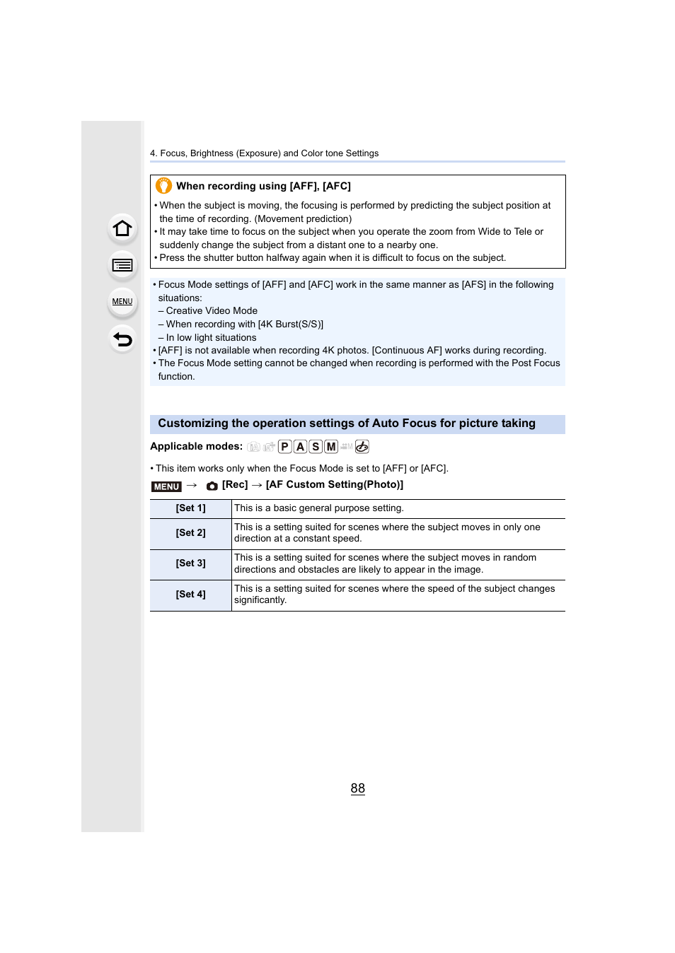 Panasonic Lumix GH5S Mirrorless Camera User Manual | Page 88 / 372