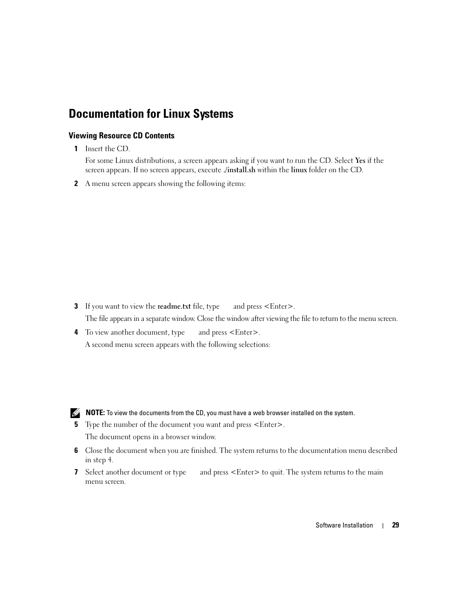 Documentation for linux systems, Viewing resource cd contents | Dell PowerVault 3000i User Manual | Page 29 / 68