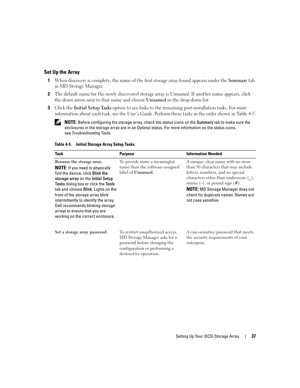 Set up the array | Dell PowerVault 3000i User Manual | Page 37 / 68