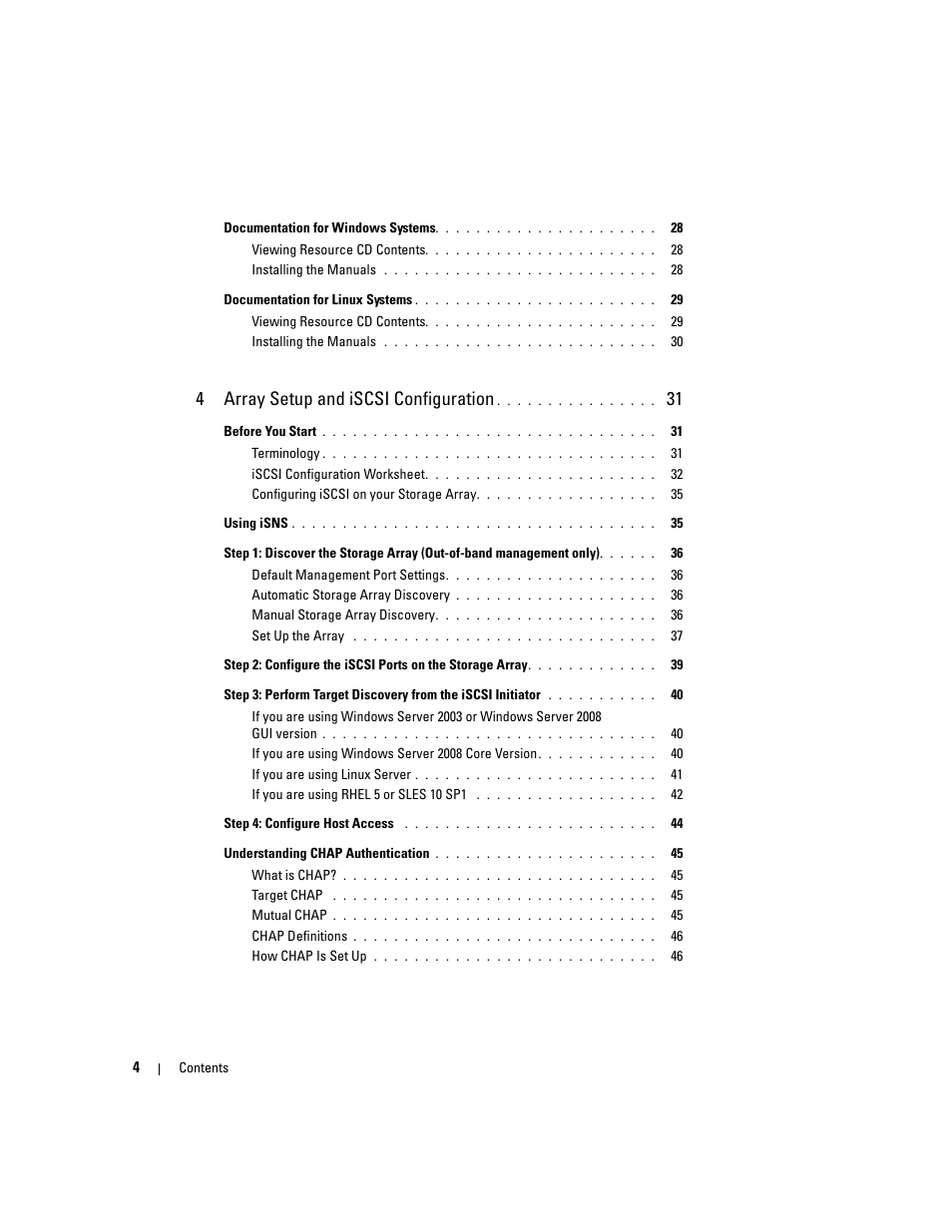 4array setup and iscsi configuration | Dell PowerVault 3000i User Manual | Page 4 / 68