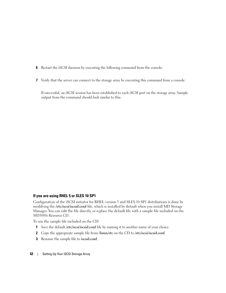 If you are using rhel 5 or sles 10 sp1 | Dell PowerVault 3000i User Manual | Page 42 / 68