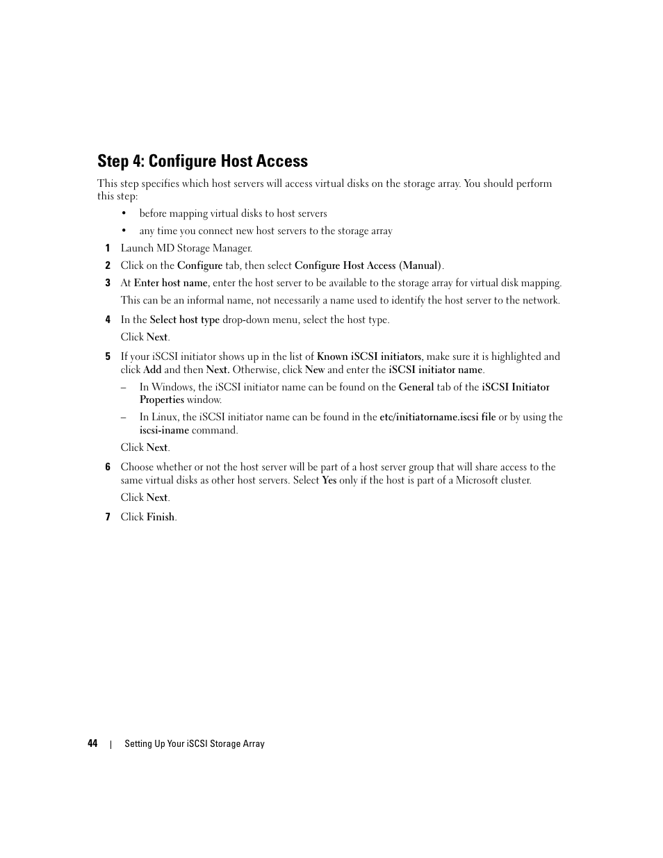 Step 4: configure host access | Dell PowerVault 3000i User Manual | Page 44 / 68