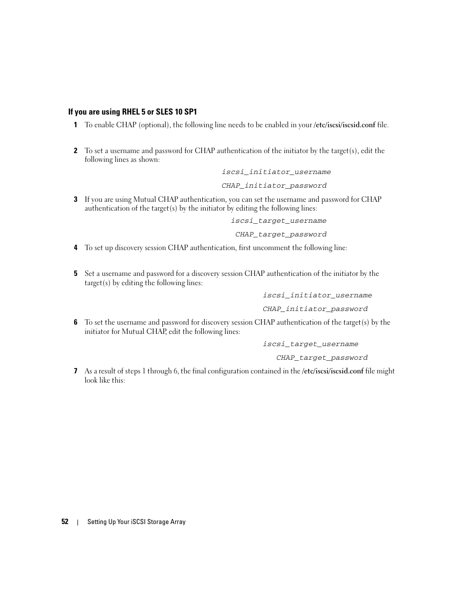 If you are using rhel 5 or sles 10 sp1 | Dell PowerVault 3000i User Manual | Page 52 / 68