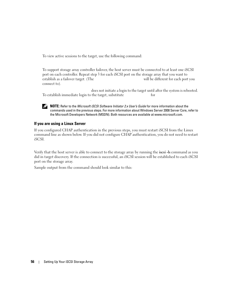 If you are using a linux server | Dell PowerVault 3000i User Manual | Page 56 / 68