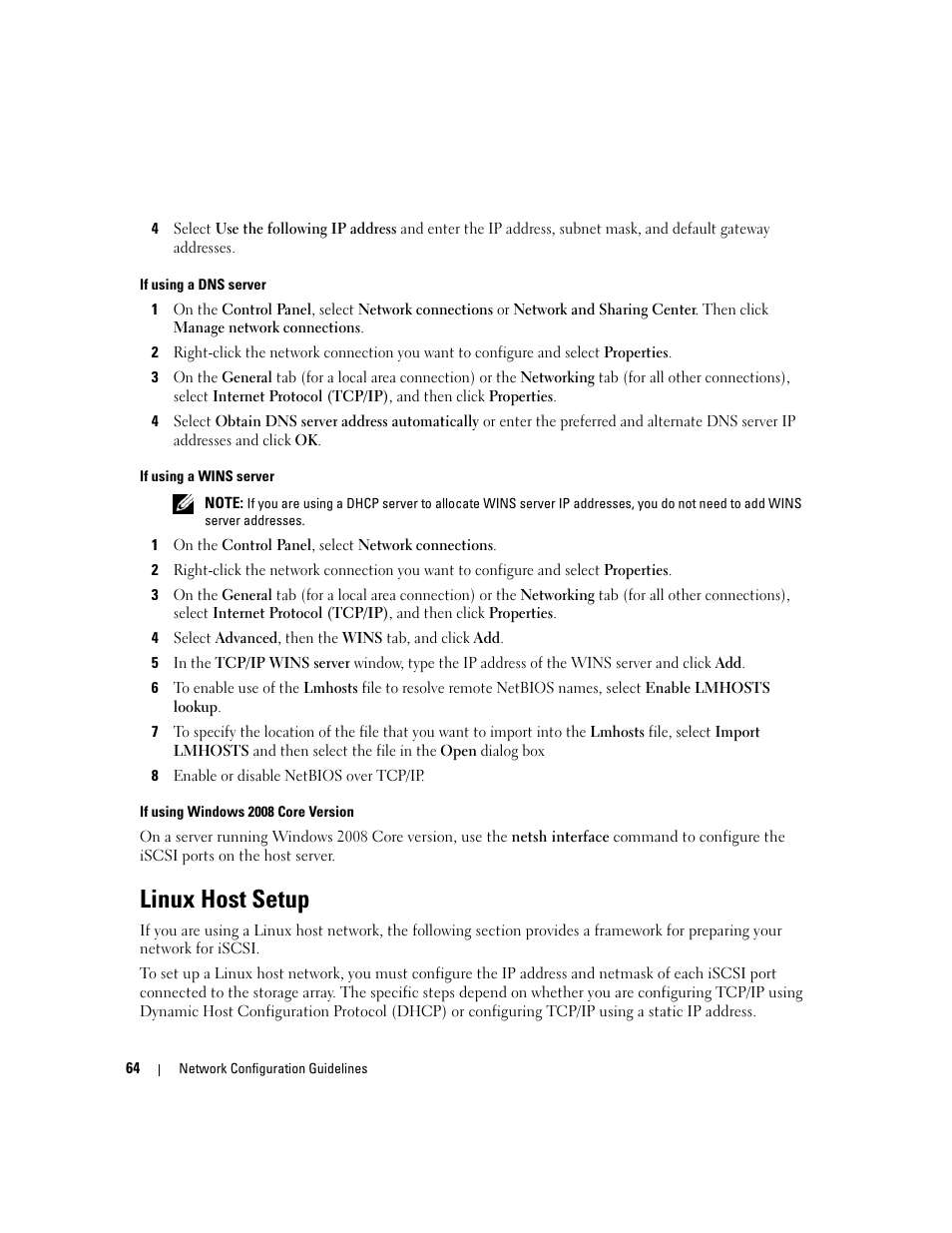 Linux host setup | Dell PowerVault 3000i User Manual | Page 64 / 68