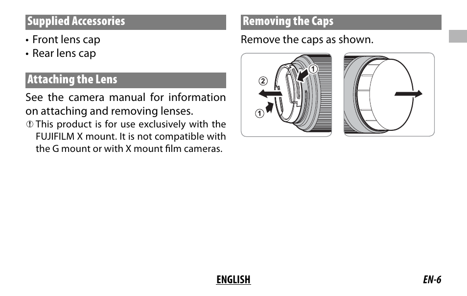 FujiFilm XC 35mm f/2 Lens User Manual | Page 13 / 120