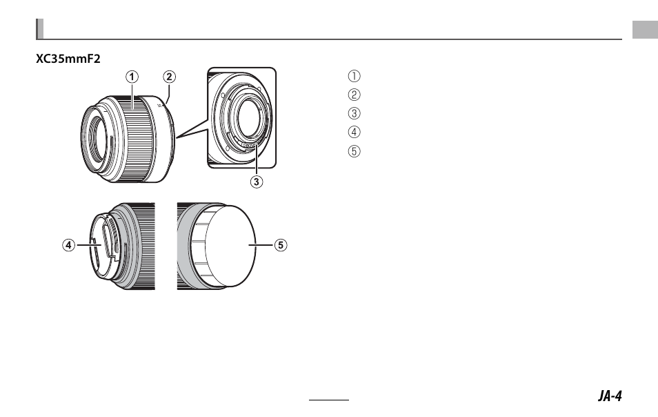 Ja-4 | FujiFilm XC 35mm f/2 Lens User Manual | Page 5 / 120