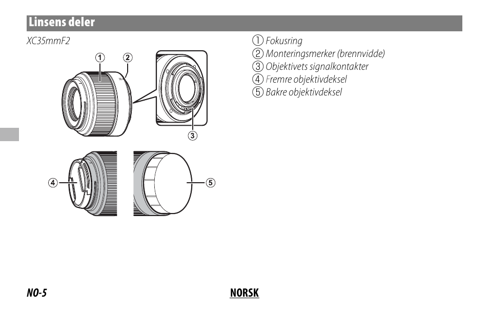 Linsens deler | FujiFilm XC 35mm f/2 Lens User Manual | Page 54 / 120