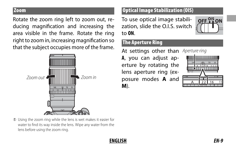 FujiFilm XF 50-140mm f/2.8 R LM OIS WR Lens User Manual | Page 19 / 170