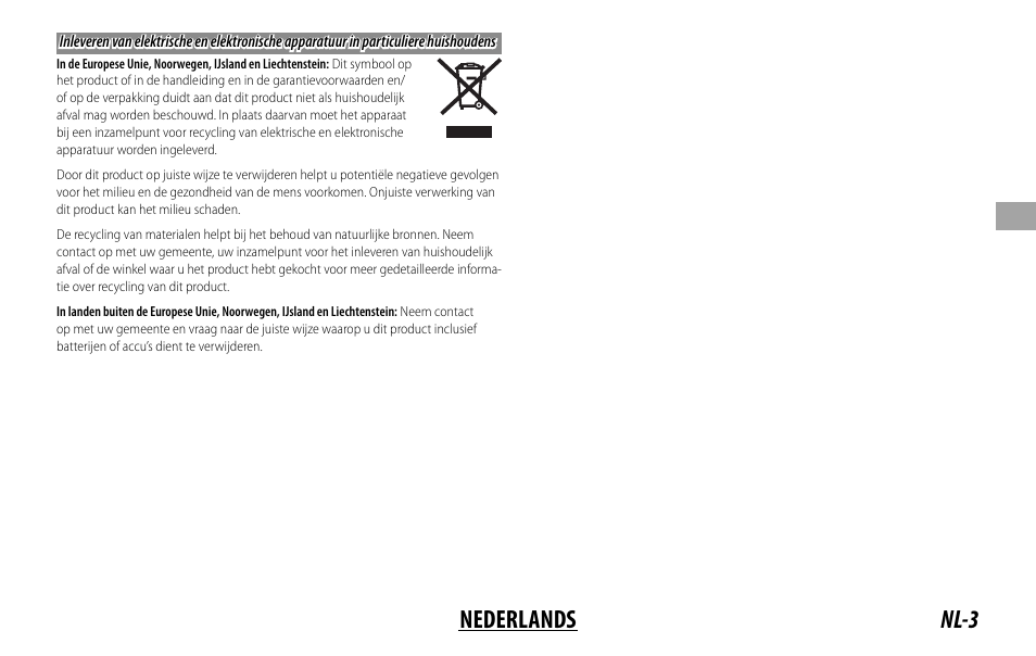 Nl-3 nederlands | FujiFilm XF 16mm f/1.4 R WR Lens User Manual | Page 43 / 136